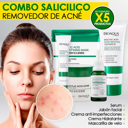 Kit Limpieza Profunda Anti-Acne de Acido Salicílico 5 en 1