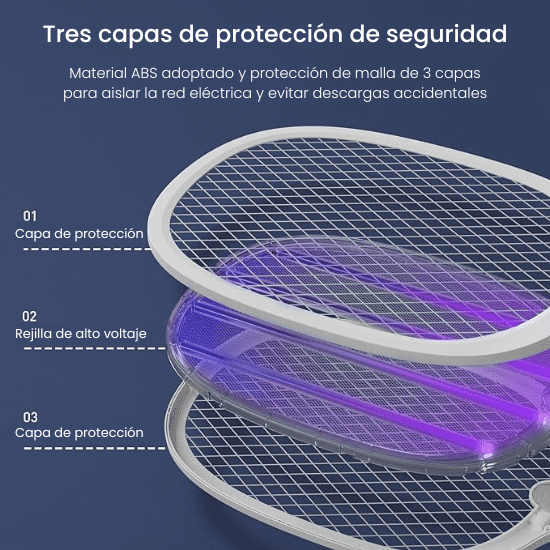 Raqueta Mata Mosquitos con Atracción Ultravioleta