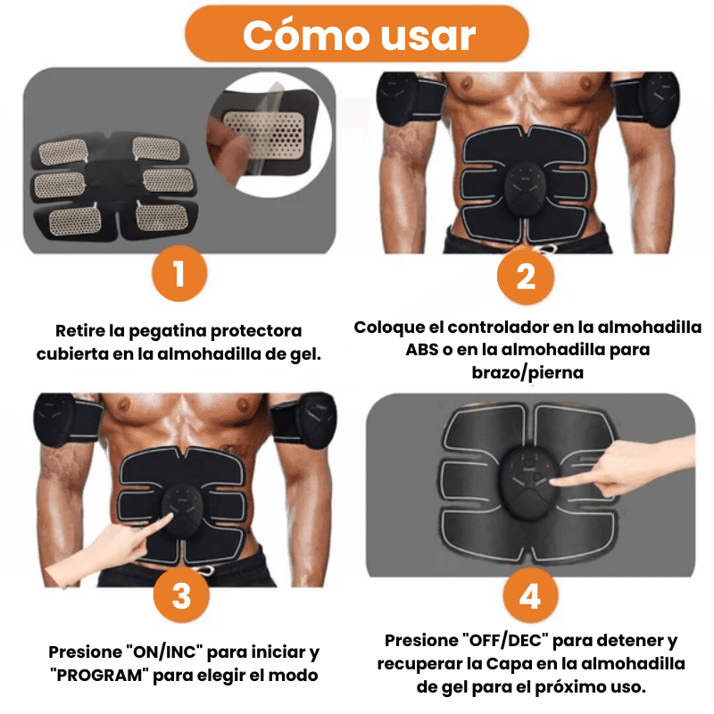 Electroestimulador EMS™ - Kit Abdominales, Brazos y Muslos