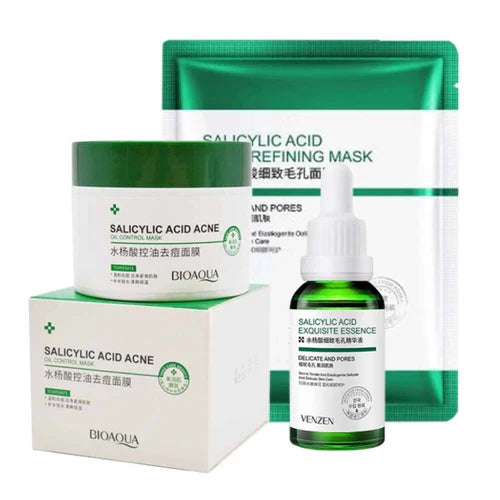 Kit Limpieza Profunda Anti-Acne de Acido Salicílico 5 en 1